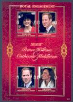 Royal Engagement Mint Sheet of 4 Stamps St. Vincent, 2011